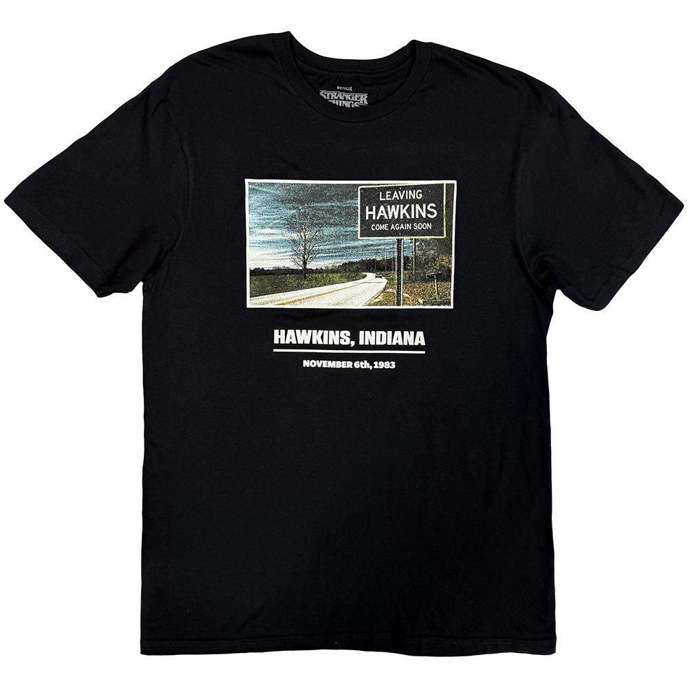 Stranger things - Hawkins Indiana Herren TShirt - Schwarz